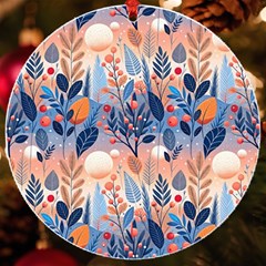 Seasons Foliage Branches Berries Seamless Background Texture Nature Uv Print Acrylic Ornament Round