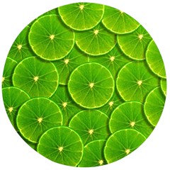 Lime Textures Macro, Tropical Fruits, Citrus Fruits, Green Lemon Texture Wooden Bottle Opener (round)