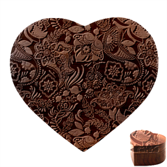 Paisley Texture, Floral Ornament Texture Heart Wood Jewelry Box