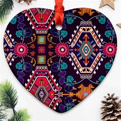 Pattern, Ornament, Motif, Colorful Heart Ornament (two Sides)