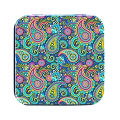 Patterns, Green Background, Texture Square Metal Box (black)