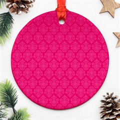 Pink Pattern, Abstract, Background, Bright, Desenho Round Ornament (two Sides)