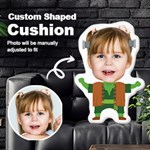 Personalized Photo in Halloween Frankenstein Cartoon Style Custom Shaped Cushion Cut To Shape Cushion Case Front