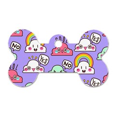 Cloud Seamless Pattern Dog Tag Bone (one Side)