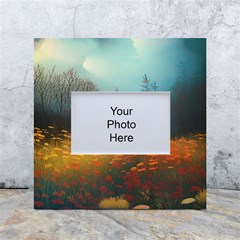 Wildflowers Field Outdoors Clouds Trees Cover Art Storm Mysterious Dream Landscape White Box Photo Frame 4  X 6 