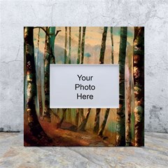 Woodland Woods Forest Trees Nature Outdoors Mist Moon Background Artwork Book White Box Photo Frame 4  X 6 
