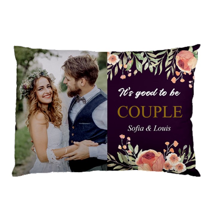 Personalized Couple Wedding Any Text Name Pillow Case Pillow Case (Two Sides)