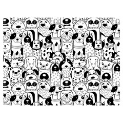 Seamless Pattern With Black White Doodle Dogs Two Sides Premium Plush Fleece Blanket (baby Size)