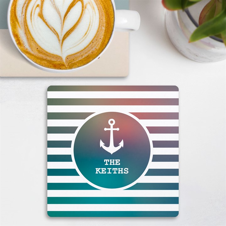 Personalized Anhor Family Name UV Print Square Tile Coaster UV Print Square Tile Coaster 