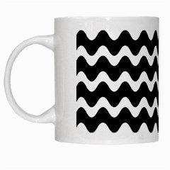 Wave Pattern Wavy Halftone White Mug