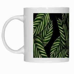 Background Pattern Leaves Texture White Mug