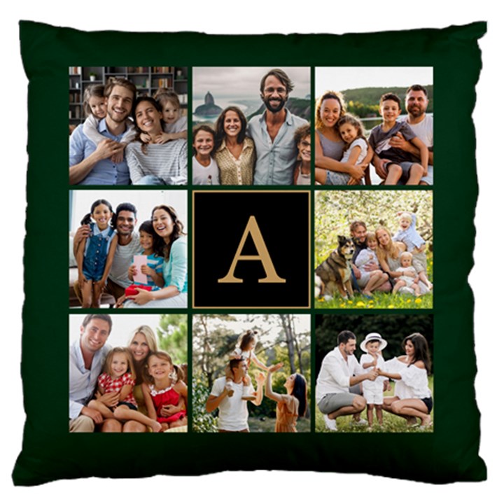 Personalized Initial 8 Photo Large Cushion Case Large Cushion Case (One Side)