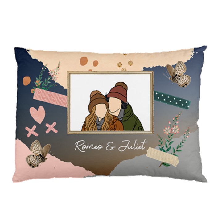 Personalized Photo Illustration Lover Name Pillow Case Pillow Case (Two Sides)