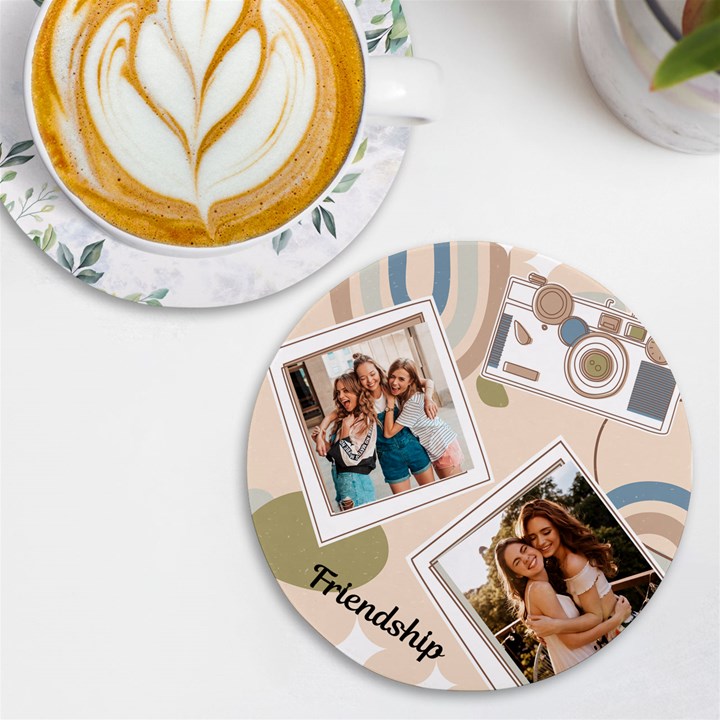 Personalized Camera Name Round Tile Coaster UV Print Round Tile Coaster