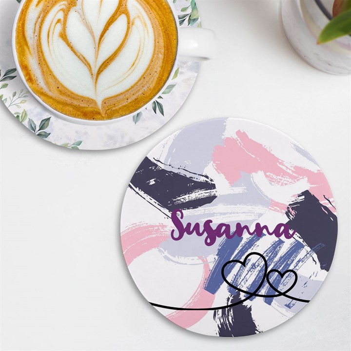 Personalized Paint Name Round Tile Coaster UV Print Round Tile Coaster