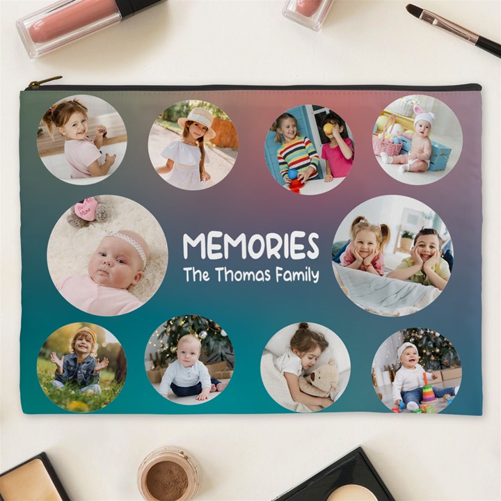 Personalized Photo Any Text Family Name Cosmetic Bag Cosmetic Bag (XXXL)
