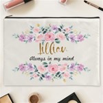 Personalized Floral Pattern Always in My Mind Name Cosmetic Bag Cosmetic Bag (XXXL) Front