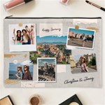 Personalized Collage Travel Photo Any Text Cosmetic Bag Cosmetic Bag (XXXL) Front