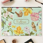 Personalized Floral Name Cosmetic Bag Cosmetic Bag (XXXL) Back