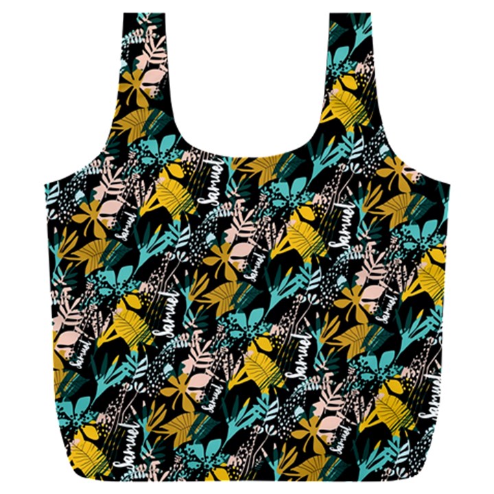 Personalized Abstract Floral Name Any Text Recycle Bag Full Print Recycle Bag (XXXL)