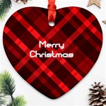 Personalized Checked Angel Elf Photo Name Heart Ornament (Two Sides) Heart Ornament (Two Sides) Back