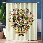 Personalized 8 Photo Family Tree Name Any Text Shower Curtain Shower Curtain 60  x 72  (Medium) 60, x72,  Curtain