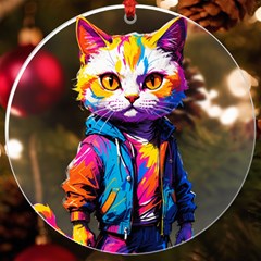 Wild Cat Uv Print Acrylic Ornament Round
