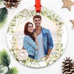 Personalized Just Married Initial Name Any Text Photo Round Ornament Round Ornament (Two Sides) Back