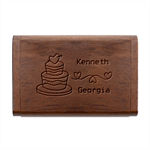 Personalized Wedding Cake Name Wood Oval USB Flash Drive Wood Oval USB Flash Drive Box