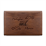 Personalized Love Line Name Wood Oval USB Flash Drive Wood Oval USB Flash Drive Box