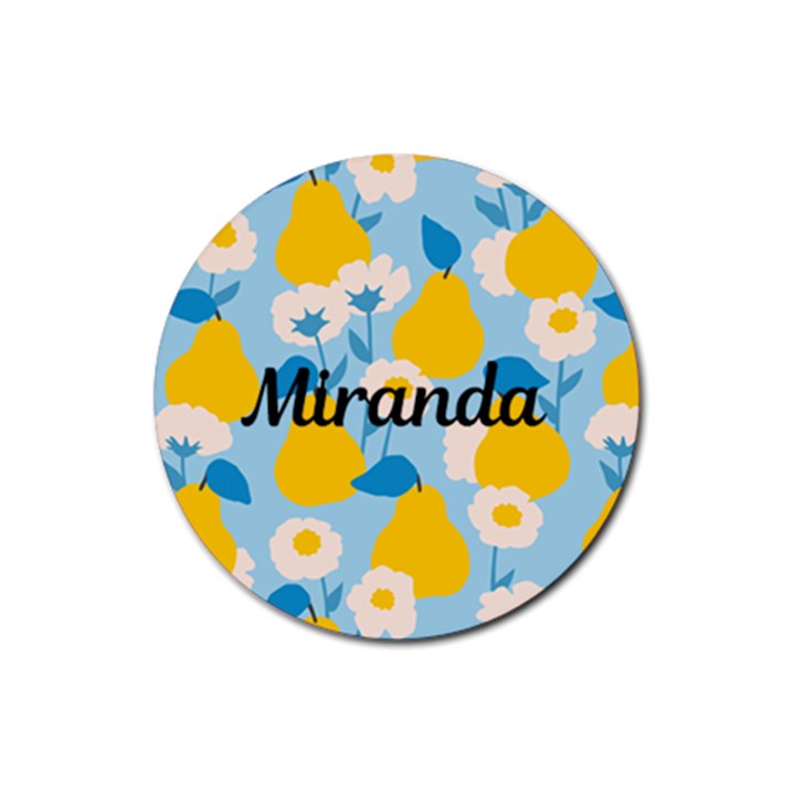 Personalized Fruits Name Rubber Coaster (Round) Rubber Coaster (Round)