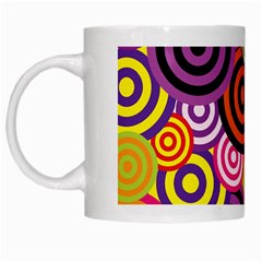 Abstract Circles Background Retro White Mug