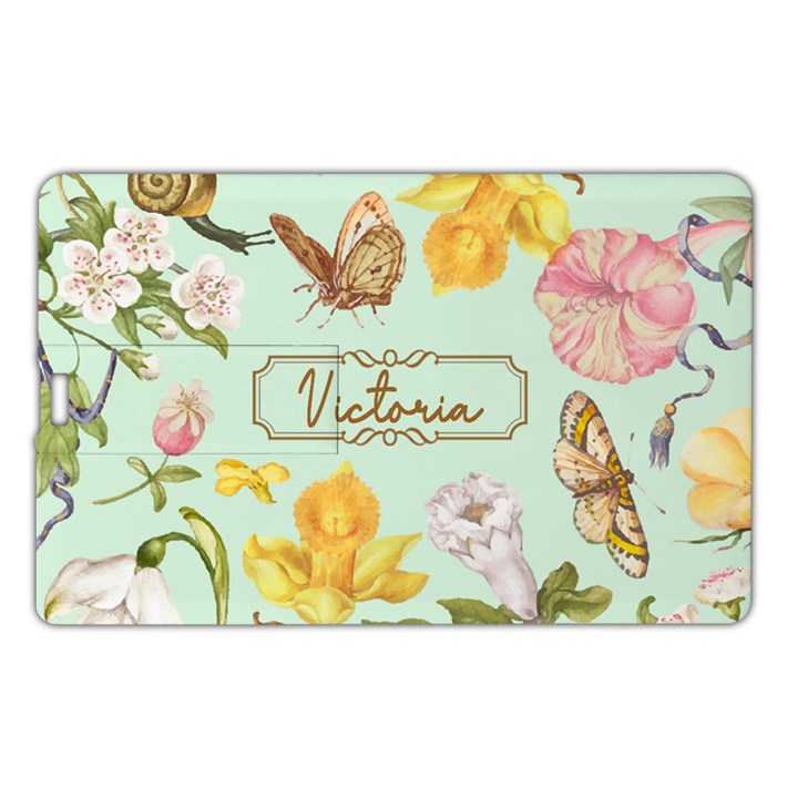 Personalized Floral Name Card Style USB Flash Drive Name Card Style USB Flash Drive