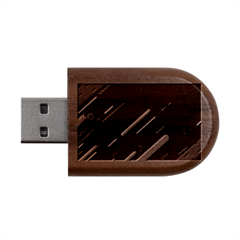 Colorful Abstract Background Wood Oval Usb Flash Drive