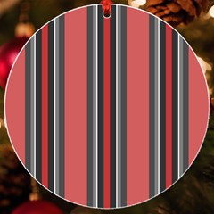 Rosa Grau Streifen Uv Print Acrylic Ornament Round