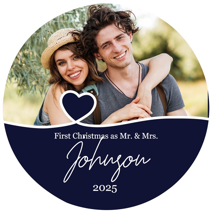 Personalized Christmas Anniversary Photo Name Any Text Wooden Bottle Opener Wooden Bottle Opener (Round)