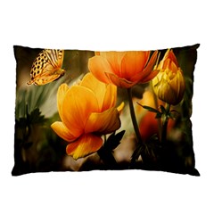 Yellow Butterfly Flower Pillow Case (two Sides)