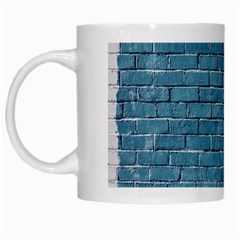White And Blue Brick Wall White Mug