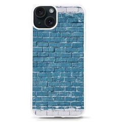 White And Blue Brick Wall Iphone 15 Tpu Uv Print Case