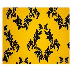 Yellow Regal Filagree Pattern Two Sides Premium Plush Fleece Blanket (kids Size)
