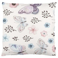 Butterflies Cute Flower Pastel Pattern 16  Baby Flannel Cushion Case (two Sides)