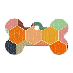 Hexagonal Pattern Vector Dog Tag Bone (one Side)