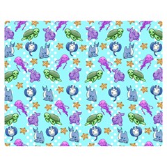 Sea Ocean Sealife Turtle Jellyfish Two Sides Premium Plush Fleece Blanket (teen Size)