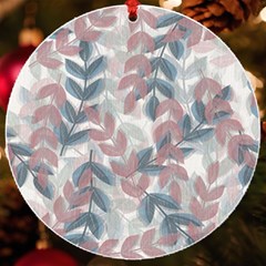 Leaves Pattern Background Nature Uv Print Acrylic Ornament Round