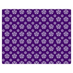 White Pentacle And Purple Pattern Two Sides Premium Plush Fleece Blanket (teen Size)