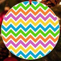 Chevron Pattern Design Texture Uv Print Acrylic Ornament Round