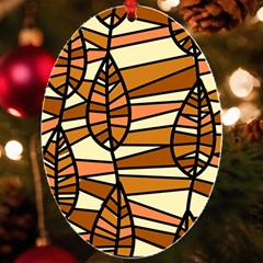 Autumn Leaf Mosaic Seamless Uv Print Acrylic Ornament Oval