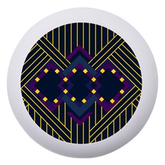 Line Square Pattern Violet Blue Yellow Design Dento Box With Mirror
