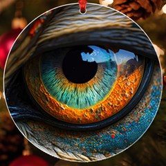 Eye Bird Feathers Vibrant Uv Print Acrylic Ornament Round