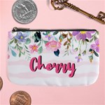 Personalized Floral Name Any Text Large Coin Purse Large Coin Purse Front